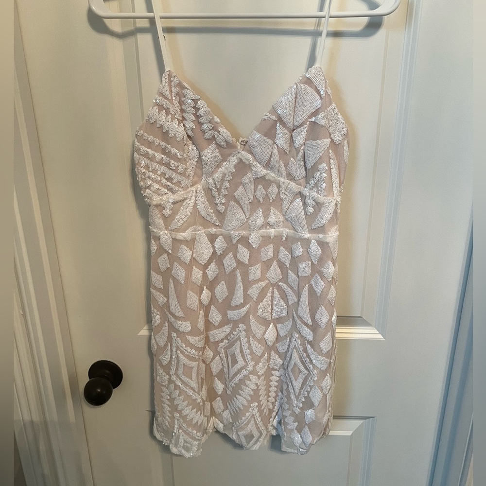 Superdown White Lace Detail Dress